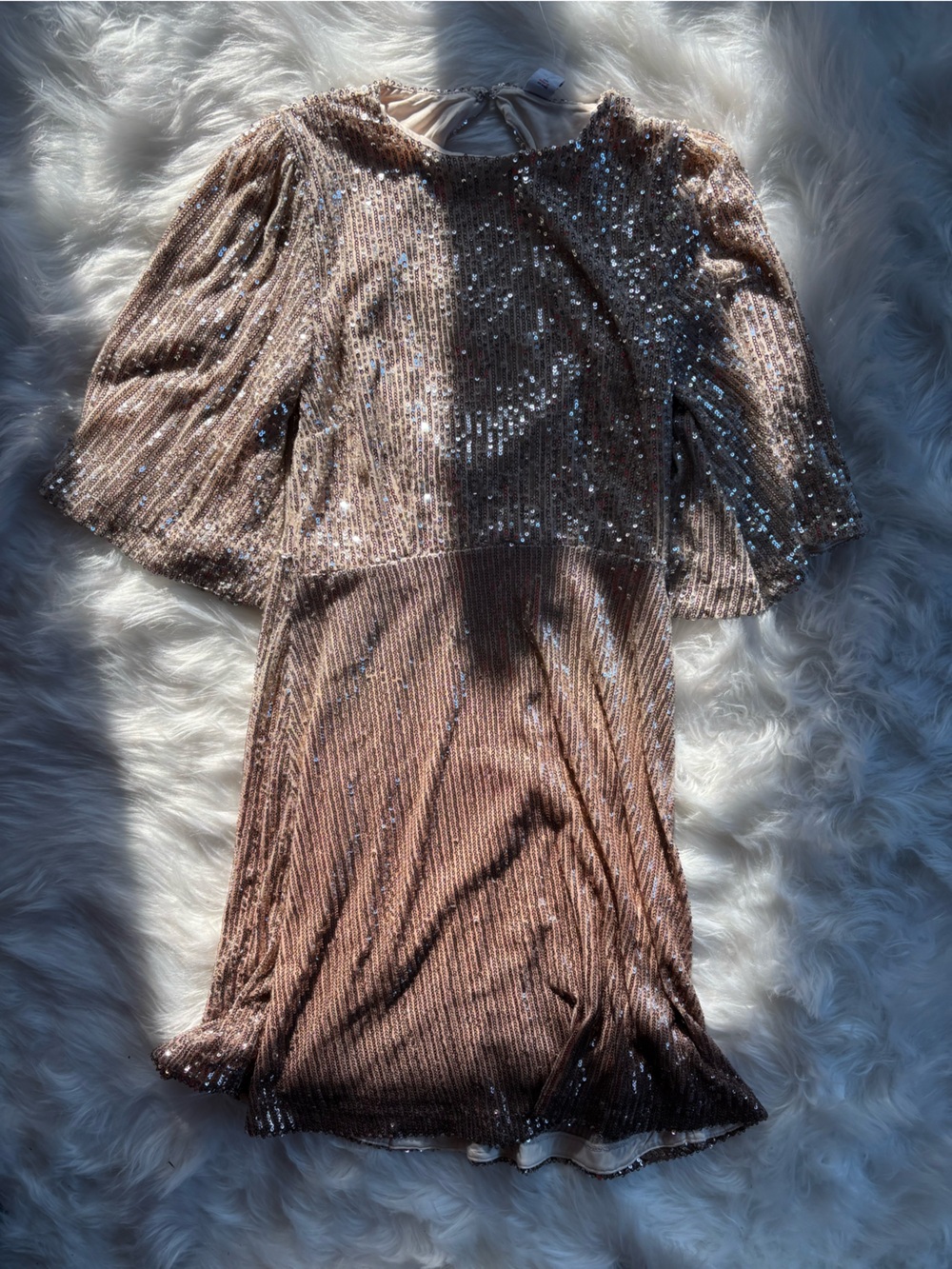Sequined Brown cream  Party Dress old navy NEW SMALL